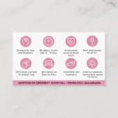 Glitter Pink Botox Filler Instruction Nadere Care Visitekaartje (Achterkant)