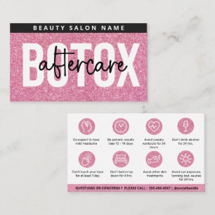 Glitter Pink Botox Filler Instruction Nadere Care Visitekaartje