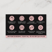 Glitter Pink Botox Filler Instruction Nadere Care Visitekaartje (Achterkant)