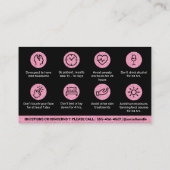 Glitter Pink Botox Filler Instruction Nadere Care  Visitekaartje (Achterkant)