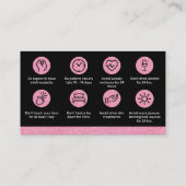Glitter Pink Botox Filler Instruction Nadere Care Visitekaartje (Achterkant)