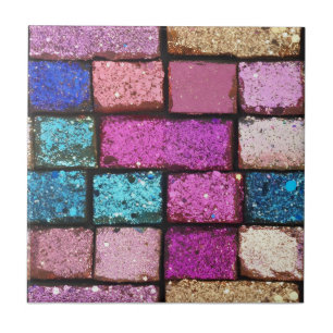 Glitter Pink Brick Pattern Tegeltje