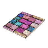 Glitter Pink Brick Pattern Tegeltje (Zijkant)