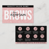 Glitter Pink Brows Nazorg PMU Brow Instructions Visitekaartje (Voorkant / Achterkant)