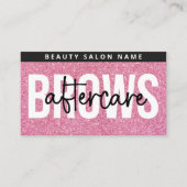 Glitter Pink Brows Nazorg PMU Brow Instructions Visitekaartje (Voorkant)