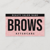 Glitter Pink Brows Nazorg PMU Brow Instructions Visitekaartje (Voorkant)