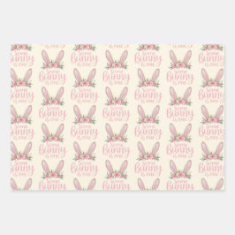 Glitter Pink Bunny Some Bunny is een 1e verjaardag Inpakpapier Vel