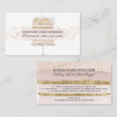 Glitter Pink Cake Bakery Pastry Weddenschap Visitekaartje (Voorkant / Achterkant)