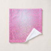 Glitter Pink Cheetah Print Bad Handdoek (Wasdoekje)