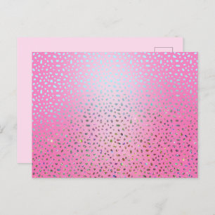 Glitter Pink Cheetah Print Briefkaart