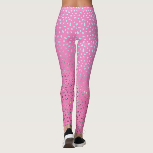 Glitter Pink Cheetah Print Leggings (Achterkant)