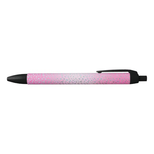 Glitter Pink Cheetah Print Zwarte Inkt Pen (Bovenkant)