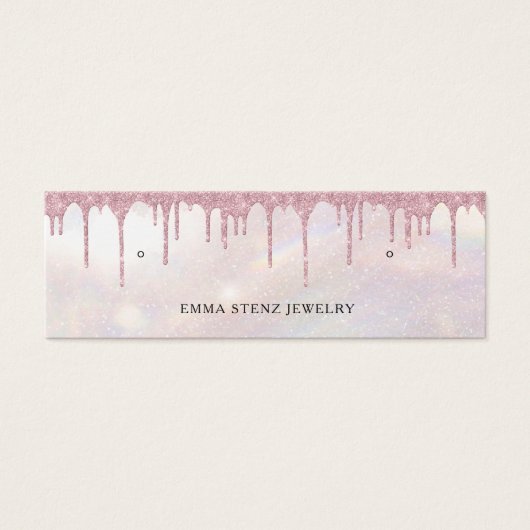 Glitter Pink ・ Earring Hoops Studs Mini Display Ka Mini Visitekaartjes (Voorkant)