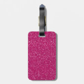 Glitter Pink en Black Pattern Rhinestones Bagagelabel (Achterkant verticaal)