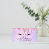Glitter Pink Eyelash Extension Appointines Visitekaartje (Staand voorkant)