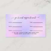 Glitter Pink Eyelash Extension Appointines Visitekaartje (Achterkant)