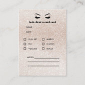 Glitter PINK Eyelash Extension Client Consultation Visitekaartje (Voorkant)