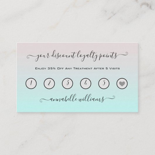 Glitter Pink Eyelash Extension Loyalty Visitekaartje (Achterkant)