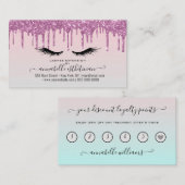 Glitter Pink Eyelash Extension Loyalty Visitekaartje (Voorkant / Achterkant)