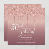 Glitter Pink Fifty en het fantastische verjaardags Kaart (Voorkant / Achterkant)