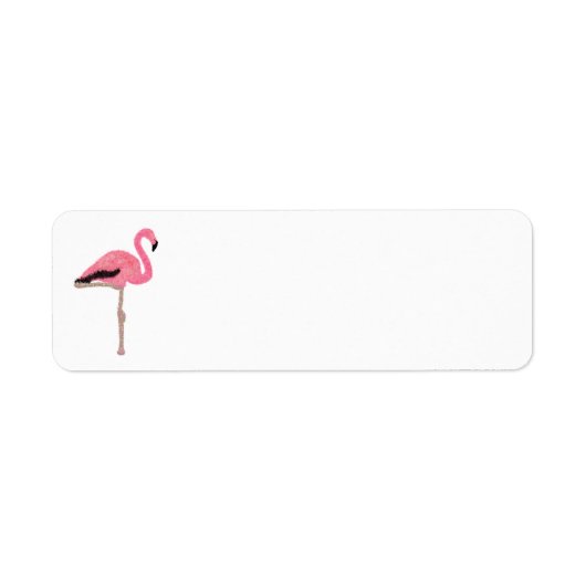 Glitter pink flamingo beach Christmas Etiket (Voorkant)