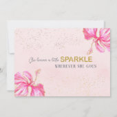 Glitter Pink Flamingo Cheetah Afstudeerfeest Kaart (Achterkant)