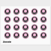 Glitter Pink Flower Breast Cancer Awareness Design Ronde Sticker (Vel)