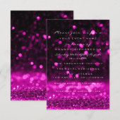 Glitter Pink Fuchsia Wedding Bridal Sweet 16th Kaart (Voorkant / Achterkant)