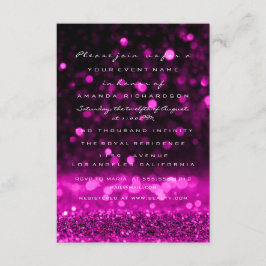 Glitter Pink Fuchsia Wedding Bridal Sweet 16th Kaart