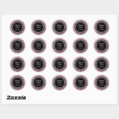 Glitter Pink Girly Jewelry Bling Ronde Sticker (Vel)