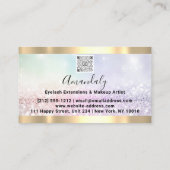 Glitter Pink Gold Framed Event Planner QR Code Visitekaartje (Achterkant)