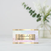 Glitter Pink Gold Framed Event Planner QR Code Visitekaartje (Staand voorkant)