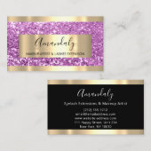 Glitter Pink Gold Lijst Roze Matig Licht Visitekaartje (Voorkant / Achterkant)