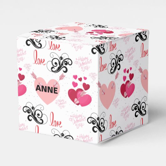 glitter pink heart vibrant romantic wallpaper bedankdoosjes (Voorkant Zijde)