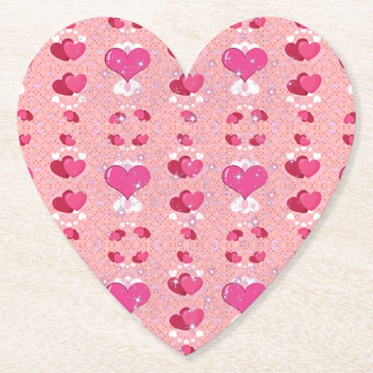 glitter pink heart vibrant romantic wallpaper kartonnen onderzetters (Voorkant)