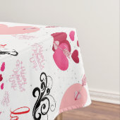 glitter pink heart vibrant romantic wallpaper tafelkleed (Voorbeeld)
