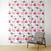 glitter pink heart vibrant romantic wallpaper wandkleed (In situ)