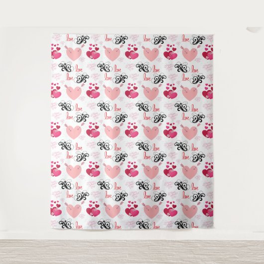 glitter pink heart vibrant romantic wallpaper wandkleed (Voorkant)