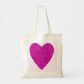 Glitter Pink Heart Wedding Tote Bag (Voorkant)