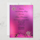 Glitter Pink Heels Birthday Party Gold Black Pearl Kaart (Achterkant)