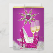 Glitter Pink High Heel Silver Gold Champagne 2 Kaart (Achterkant)