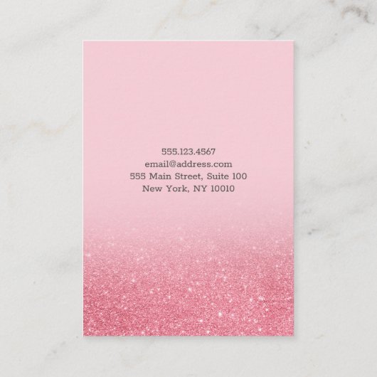 Glitter Pink Jewelry Earring display weergeven Visitekaartje (Achterkant)