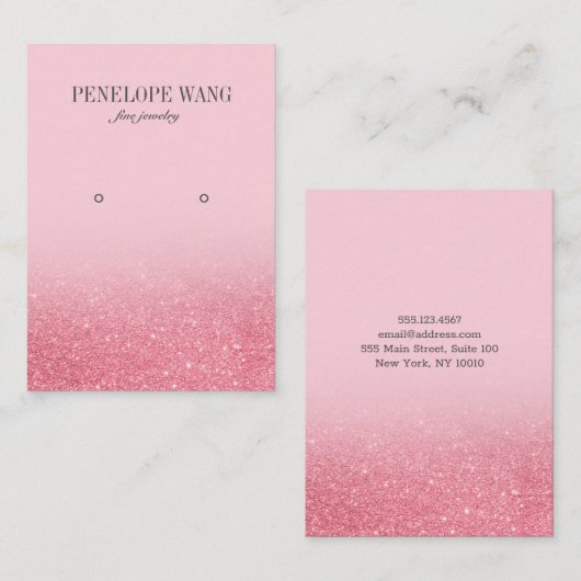 Glitter Pink Jewelry Earring display weergeven Visitekaartje (Voorkant / Achterkant)