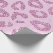 Glitter Pink Leopard Pattern Cadeaupapier (Hoek)