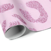 Glitter Pink Leopard Pattern Cadeaupapier (Rol Hoek)