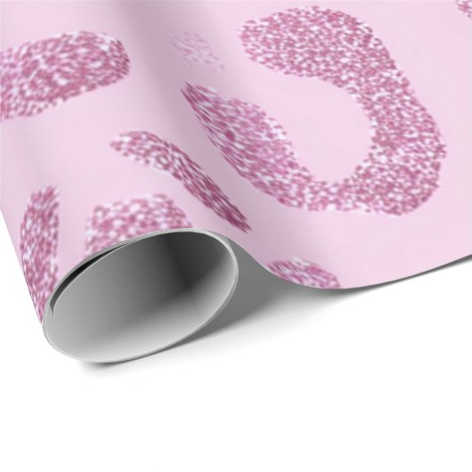 Glitter Pink Leopard Pattern Cadeaupapier (Rol Hoek)