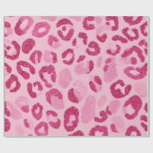 Glitter Pink Leopard Pattern Cadeaupapier (Vlak)