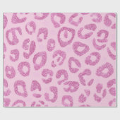 Glitter Pink Leopard Pattern Cadeaupapier (Vlak)