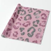 Glitter Pink Leopard Pattern Cadeaupapier (Uitgerold)