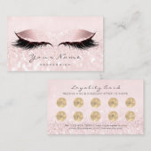 Glitter Pink Loyalty Kaart Makeup Artist Lashes 10 (Voorkant / Achterkant)